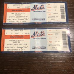 The Tickets To Shea Stadium