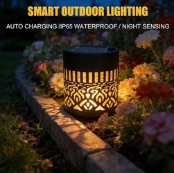 Solar Outdoor Wall Light with Floral Shadow Pattern