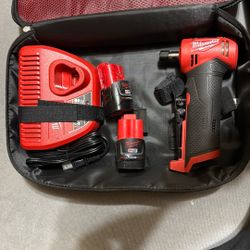M12 FUEL 12V Lithium-Ion Brushless Cordless 1/4 in. Right Angle Die Grinder Kit w/ (2) 2.0Ah Batteries 
