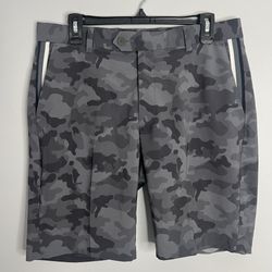 G/fore Maverick Hybrid Golf Shorts Mens 38 Black Skulls Logo All Over Print G4