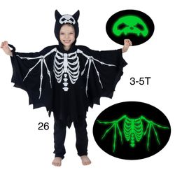 Bat Skeleton Halloween Day of Dead Kids Costume 3 to 5 T /Disfraz Murcielago Dia De Los Muertos Esqueleto
