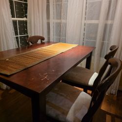 Price Drop Solid Wood 4 Chair High Dining Table High With Leaf 4 Chairs