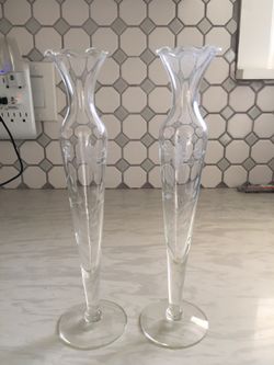 Princess House Heritage 10” bud vases