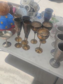 Vintage Brass Cups 