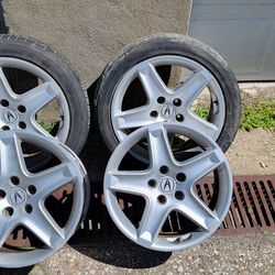 Acura Rim Set, With Two Good Tires 