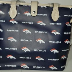 DENVER BRONCOS POPULAR ALLOVER LOGOS DESIGN HIGH QUALITY WOMENS PURSE 