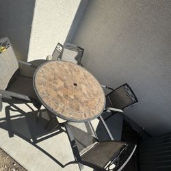 Out Door Table, Chairs And Weather Protect Covers