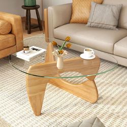 Triangle Glass Coffee Table, Mid-Century Modern For Sale $44.00 50%+ OFF Retail $89.99 NEW IN BOX