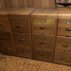 Antique Library Bureau  Sole Makers Oak File Cabinets - 1(contact info removed)
