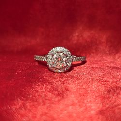 14k White Gold Diamond Round Cut Ring 1.06 ctw
