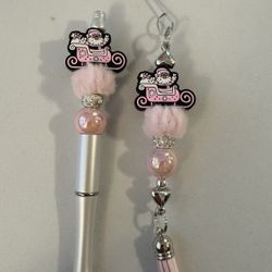 Christmas “Pretty In Pink” Santa Pen & Ornament Set