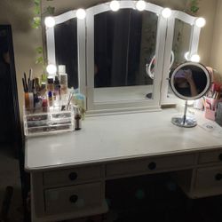 White makeup vanity
