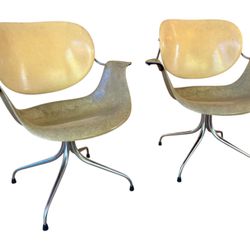 Pair Of RARE Mid Century Modern George Nelson | Herman Miller Swag Leg MAA Chairs