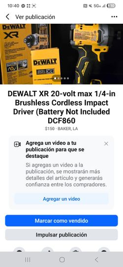 DEWALT XR 20-volt max 1/4-in Brushless Cordless Impact Driver (Battery Not Included and Charger Not Included)