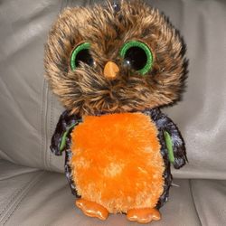 TY Beanie Boos - Midnight the Orange & Green Owl  9 inch