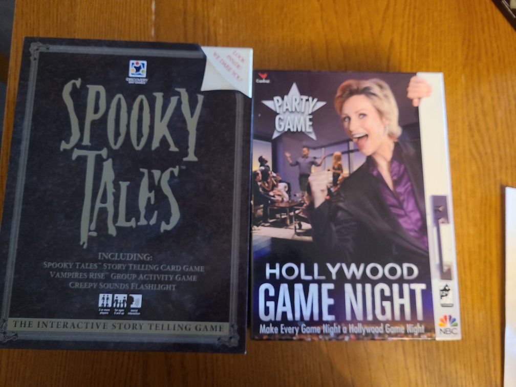 Pair of Fun Board Games Spooky Takes and Hollywood Night