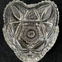 EAPG Imperial Glass Heart Shaped Dish  Sawtooth Edge 6 1/4" X 5 NUCUT