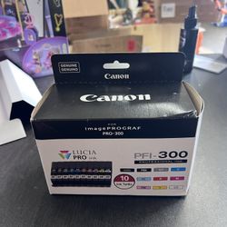 Canon PFI-300 Lucia PRO Ink, 10 Ink Tanks, Compatible to imagePROGRAF PRO-300 Printer, Multi, Standard (4192C007)