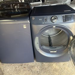 GE Profile High Efficiency Impeller Extra Large ( 5.4-cu ft ) Top-Load Washer ( Sapphire Blue ). GE 7.8-cu ft Stackable Vented Electric Dryer ( Sapphi