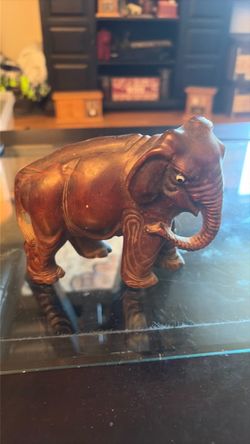 Carved Wooden Elephant Figurine