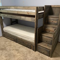 Twin Bunk bed w/ Stairs & Dresser