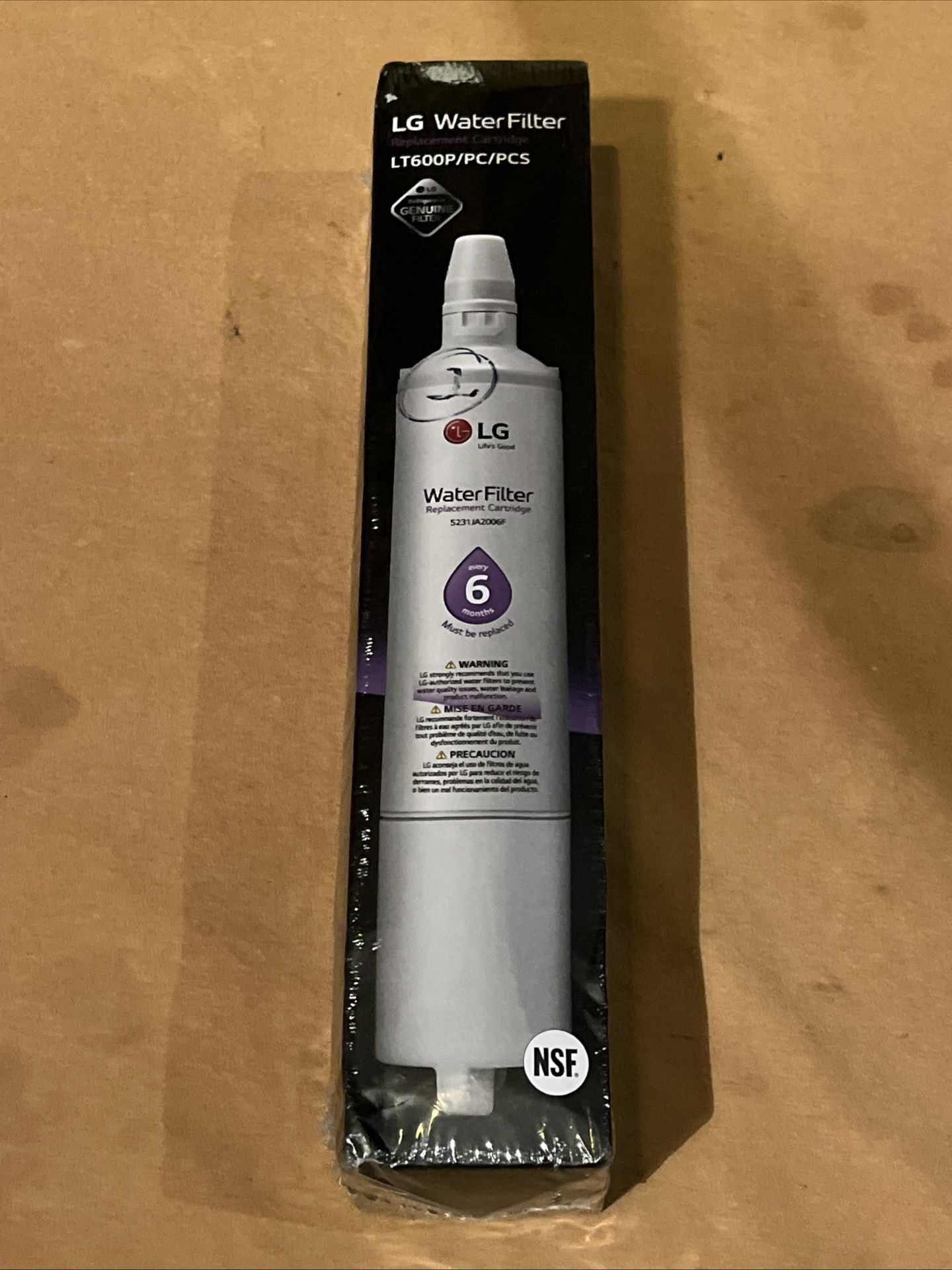LG Refrigerator LT600P Water Filter Genuine OEM 5231JA2006F
