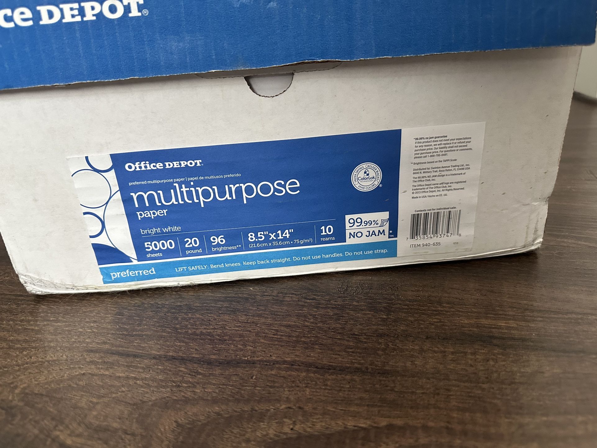 Office Depot White Copy Paper (Legal Size) - x8 Reams (4000 Total Sheets)