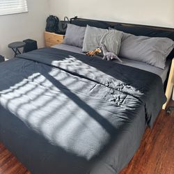 King sized comforter, mattress and bed frame (bundle)
