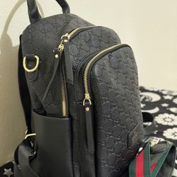 Black Leather Backpack