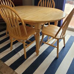 Dining Table With Leaf 6 Chairs Cash Only