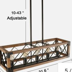 Modern Farmhouse 5-light Wooden Cage ( Chandelier )