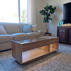 Oak Coffee Table With LED Light