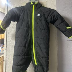Nike Baby Puffer Snowsuit Black/Green Sz. 18 Months