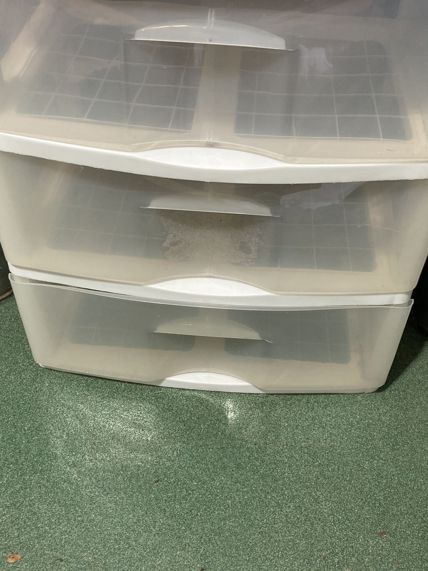 Plastic storage drawers 