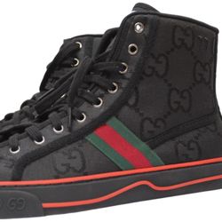 Gucci Men's Tennis 1977 Canvas High-Top Sneakers size 9 US Black GG