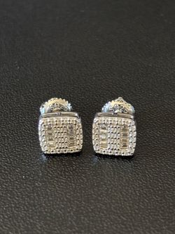 925 Sterling Silver Moissanite Baguette Stud Earrings ✨ GRA Certified