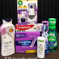 $35 Women’s Essentials Bundle – Olay, Tampax, Air Wick, Dove, Colgate & Scope