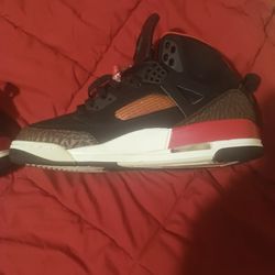 [$120] Jordan Spizike Bred High Top Athletic Shoes Black Red Animal Print