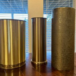 3 Tall Gold Planter Floral Vases