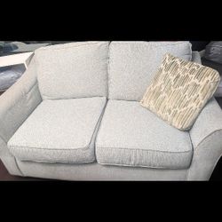 Light Grey Loveseat With Pillows