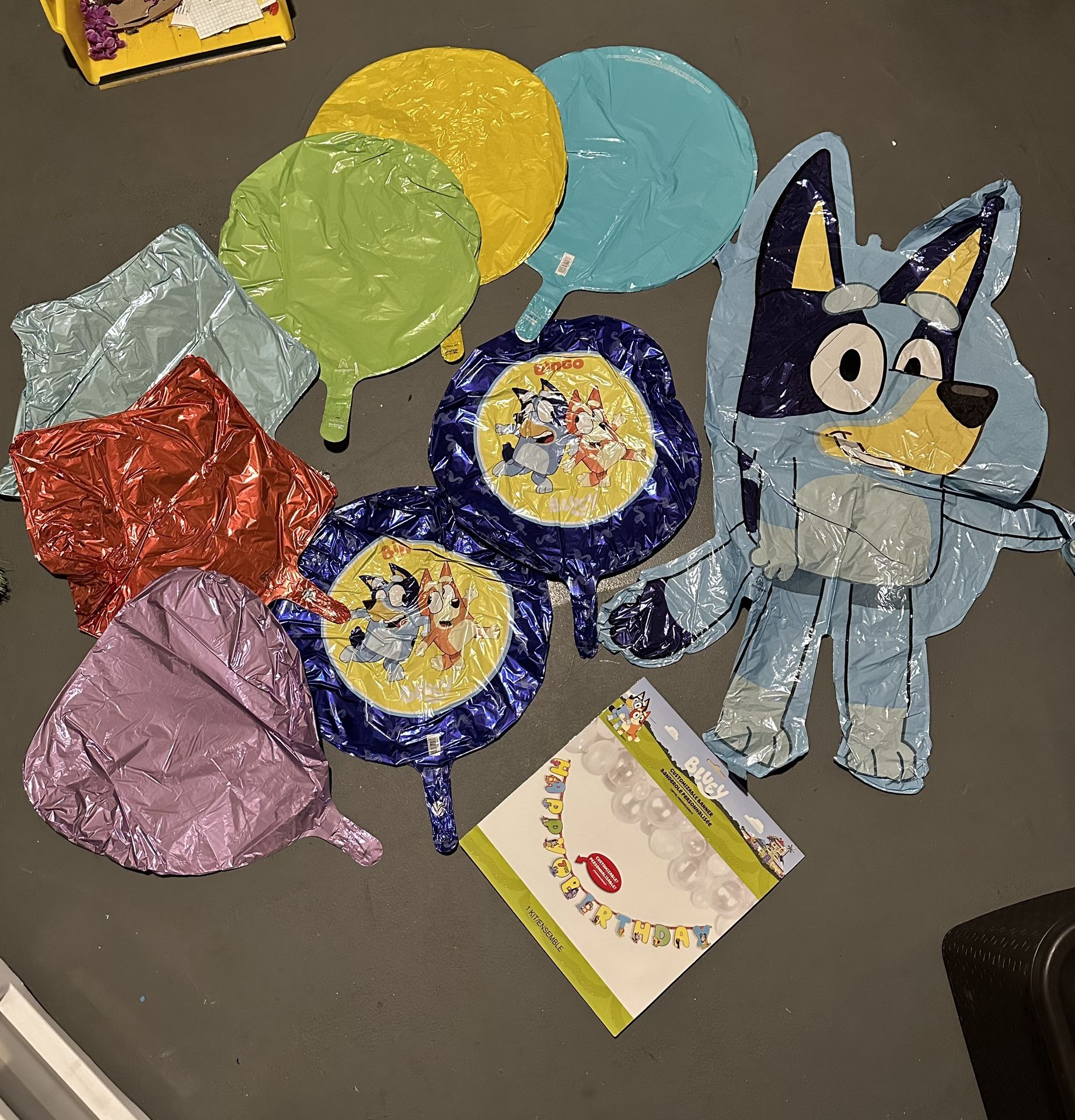 Bluey Birthday Banner with Balloons