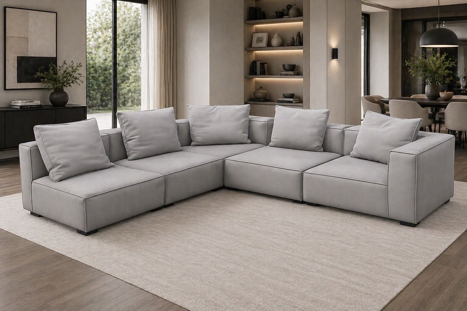 Arhaus Coburn 5-Piece Sectional Sofa – Luxury Modular Couch, Deep Seat Sectional