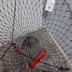 Deluxe Lobster &crab  Hoop Net 32 Wide Uupper  Ring Twp Fishing  Poles And Knife 