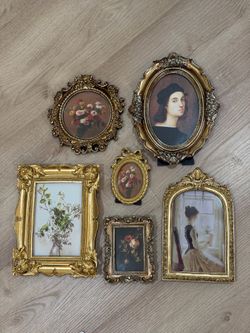 Set of 6 vintage gold picture frames