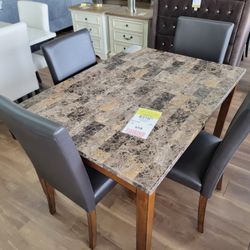 Brand New 5pc Brown Dining Set 