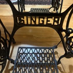 1890s singer with antique table and original ironwork pedal