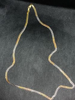 18k tri color vermeil over .925 necklace 19”