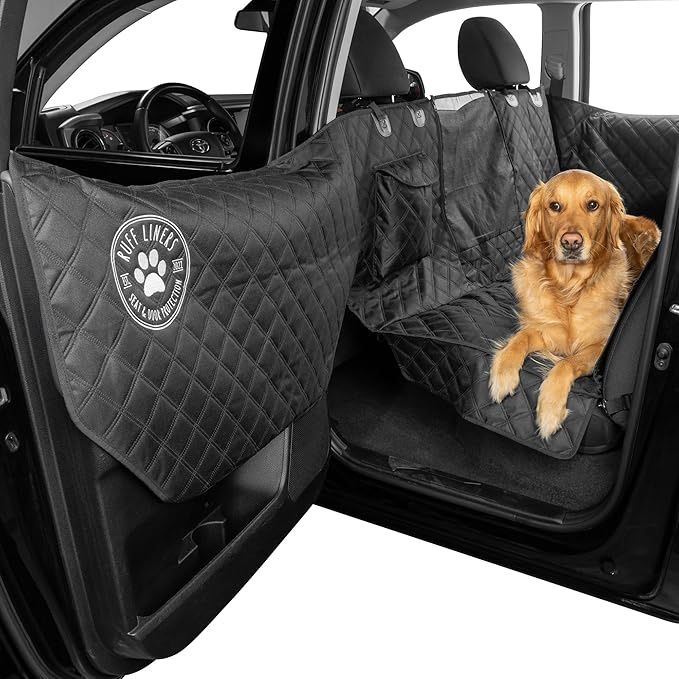 Ruff Liners Medium Dog Seat Cover, Black – As Seen on Shark Tank – Back Seat