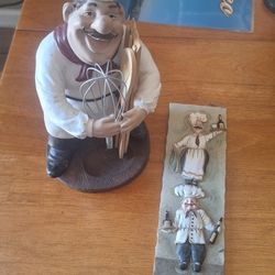 Kitchen  Decore  Chief Figure  2 Pieces  Cpuntrr Wall Hanging. See Pics 10" Tall 35th Ave And McDowell Phx 