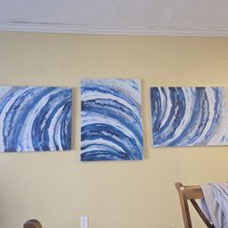 3 Large Printed Canvas 